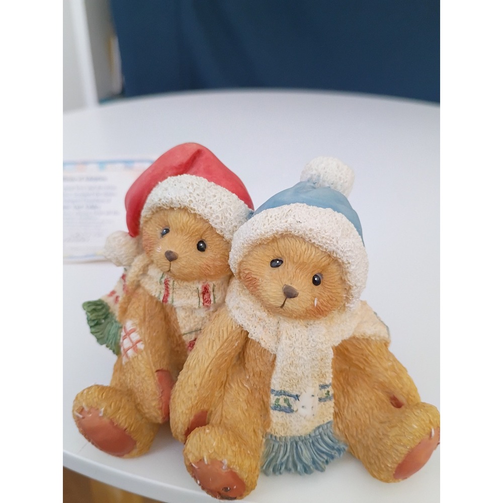 Cherished Teddies Jamie and Ashley Figurine 141224 Enesco 1996 Christmas Decor